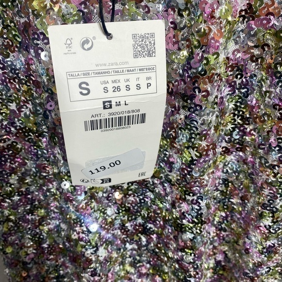 Zara Viral colorful SEQUIN KNIT HALTER DRESS NWT - Picture 8 of 14